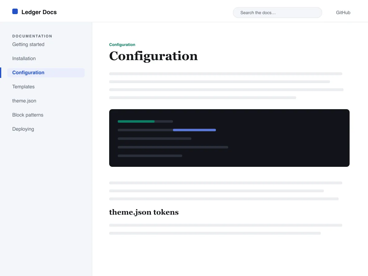 Ledger Docs — theme screenshot